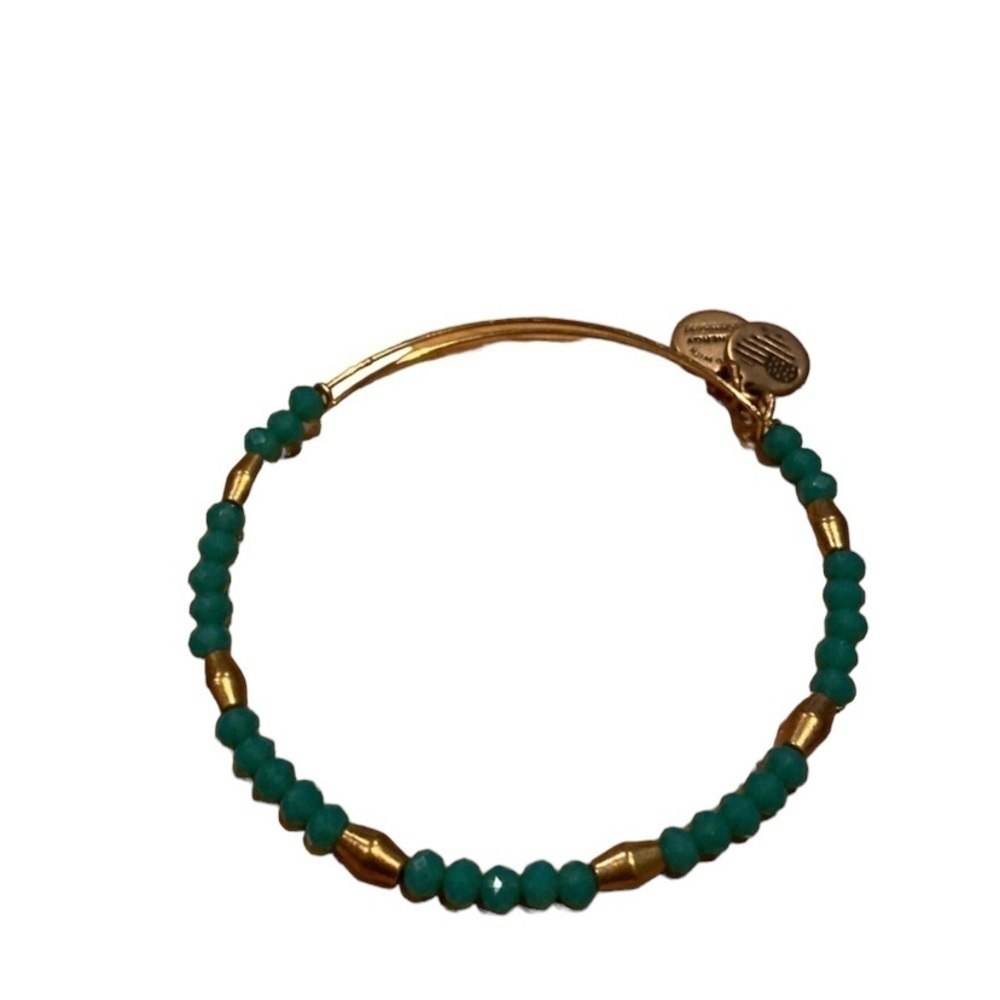 Alex and Ani gold turquoise beaded bracelet